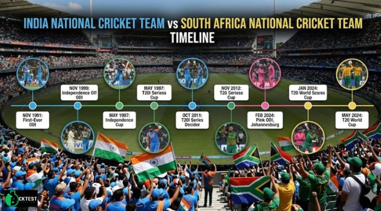 India National Cricket Team vs South Africa National Cricket Team Timeline